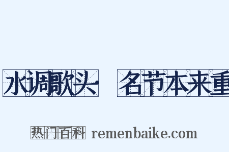 水调歌头·名节本来重是什么意思的图片